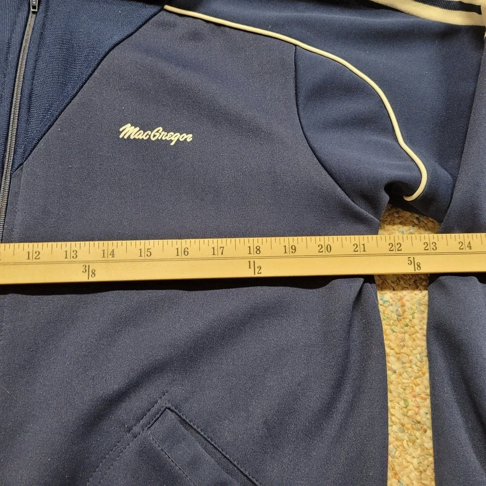 Vintage MacGregor Track Jacket Mens Large Blue Full Zip Gym Training Track Sport